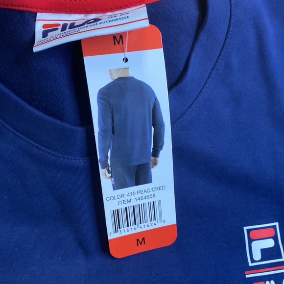 FILA Mens Long Sleeve Crew Neck Lightweight Sweatshirt size Medium CAN BE UNISEX - Picture 7 of 8